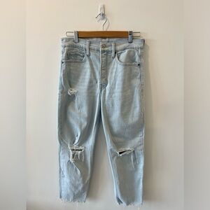 Old Navy Extra High Waisted button fly Sky-Hi Straight Leg Jeans Size 8 Regular.